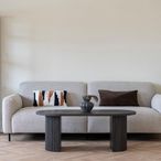 Boavista Coffee Table - Oval - Fluted - Dark Wood