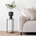Leuven Side Table - Round - Beige - Marble Effect