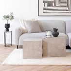 Prague Coffee Table - Set of 2 - Beige Marble Effect