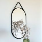 Helotes Mirror - Oval - Hanging Wall - Black - 35cm x 60cm