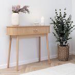 Nikko Console Table - 2 Door - Curved - Fluted - Pine Wood