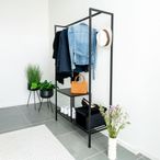 Vita Open Wardrobe - Black Melamine