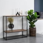 Vita Console Table with Shelf - Natural Wood
