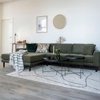 Lido Lounge Sofa - Stone - Fabric - Black Legs - RHF