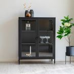 Brisbane Display Cabinet - 2 Door - Small - Black Metal