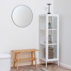 Brisbane Display Cabinet - 1 Door - Narrow - White Metal