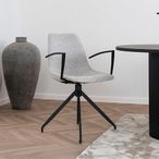 Monaco Dining Armchair - Set of 2 - Light Grey - Boucle Fabric - Swivel