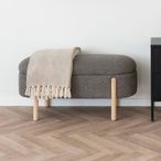 Branca Bench - Brown Fabric - Oval - Storage