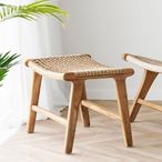 Derby Footstool - Natural - Teak Wood