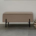 Watford Bench - Beige Boucle Fabric - Storage