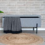Watford Bench - Light Grey Fabric - Storage