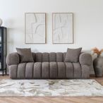 Aurora 3 Seater Sofa - Brown Fabric