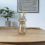 Round Vase - Smoked Brown Glass