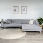 Lido Lounge Sofa - Light Grey - Fabric - Natural Legs - RHF
