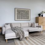 Lido Lounge Sofa - Sand - Fabric - Natural Legs - LHF