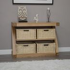Z Designer Console Table - Basket - Oak