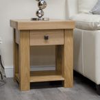 Bordeaux Lamp Table - 1 Drawer - Square - Oak