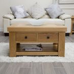 Chunky Coffee Table - 2 Drawer - Oak