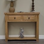 Deluxe Hall Table - 2 Drawer - Oak