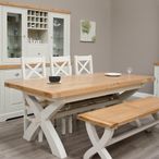 Deluxe Painted Extending Dining Table - 8-10 Seater - 200cm-280cm - X-Leg