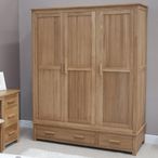 Opus Wardrobe - 3 Door - 2 Drawer - Oak