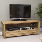 Opus Plasma TV Unit - 3 Drawer - Small - Oak