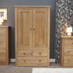 Torino Wardrobe - 2 Door - 3 Drawer - Oak
