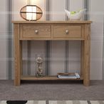 Torino Console Table - 2 Drawer - Oak