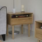 Scandic Lamp Table - 1 Drawer - Oak