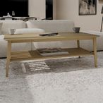 Scandic Coffee Table - Large - with Shelf - Danish Oak