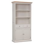 Cotswold Large Bookcase - with Cupboard - Oak and Painted