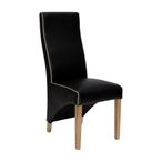 Wave Dining Chair - Set of 2 - Bone Contrast Piping Monaco Matt Noir