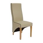 Wave Dining Chair - Set of 2 - Noir Contrast Piping Silverstone Matt Bone