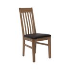 Perugia Dining Chair - Set of 2 - Oak - Dark Brown Leather