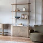 Belvedere Shelving Unit - Aged Gold - with Storage