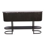 Belvedere Console Table - Black Marble - Oval
