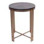 Dalston Side Table - Black Sandblasted Wood - Round