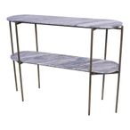 Toronto Console Table - Grey Marble - Oval