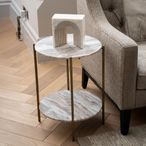Toronto Side Table - Grey Marble - Round
