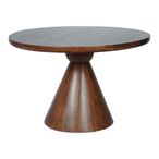 Monterey Dining Table - Dark Wood - 4 Seater - Round Pedestal - 116.5cm