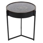 Palladium Side Table - Black and Gold Cogs - Round