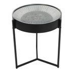 Palladium Side Table - Black and Nickel Cogs - Round