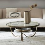 Nolita Coffee Table - Glass and White Marble - Round