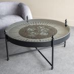 Palladium Coffee Table - Black and Nickel Cogs - Round