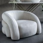 Casa Accent Chair - Cream Velvet Fabric - Curved