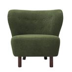 Lewis Occasional Chair - Green Boucle Fabric - Wing Back