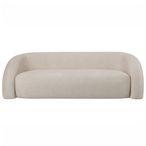 Casa Sofa - Cream Velvet Fabric - Curved - 2 Seater
