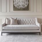Theodore Sofa - Ivory Fabric - Buttoned - 3 Seater