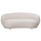 Waverley Sofa - Cream Boucle Fabric - Curved - 2 Seater