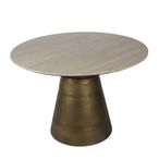Clifton Dining Table - Travertine Marble - 4 Seater - Round Pedestal - 120cm